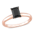 1 ct Black Diamond Solitaire Engagement Ring in 14K Rose Gold
