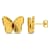 1/5 CT TGW Garnet Butterfly Stud Earrings in Yellow Plated Sterling Silver