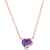 3/5 CT TGW Amethyst and Diamond Accent Heart Swirl Necklace in Rose
Plated Sterling Silver