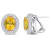 7 4/5 CT TGW Citrine and White Topaz Double Halo Earrings in Sterling Silver