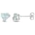 1 1/3 CT TGW Aquamarine and Diamond Accent Stud Earrings in Sterling Silver