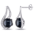 9-9.5 MM Black Freshwater Cultured Pearl Earrings with Diamond Accent in
Sterling Silver