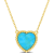 5 CT TGW Created Turquoise Necklace with Beaded Halo in Yellow Plated
Sterling Silver