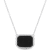 5 CT TGW Black Agate Necklace with Beaded Halo in Sterling Silver