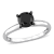 1-1/2 ct Black Diamond Solitaire Engagement Ring in 14K White Gold