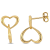 Double Heart Drop Earrings in Yellow Plated Sterling Silver