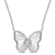 1/7 CT TGW Aquamarine Butterfly Necklace in Sterling Silver