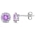 4/5  CT TGW Amethyst and Diamond Accent Halo Stud Earrings in Sterling Silver