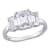 2-3/4 CT DEW Created Moissanite 3-Stone Engagement Ring in 10K White Gold