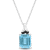7 3/4 CT TGW Sky Blue Topaz and Black Sapphire Pendant with Chain in
Sterling Silver