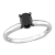 1/2 ct Black Diamond Solitaire Engagement Ring in 14K White Gold