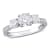 1-3/8 CT DEW Created Moissanite 3-Stone Engagement Ring in 10K Gold