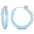 2 7/8ctw Sky Blue Topaz Beaded Hoop Earrings in Sterling Silver