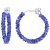 1 3/8ctw Blue Sapphire Beaded Hoop Earrings in Sterling Silver