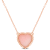 5 CT TGW Pink Opal Necklace with Beaded Halo in Rose Plated Sterling Silver