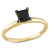 1 ct Black Diamond Solitaire Engagement Ring in 10K Yellow Gold