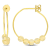 7/8ctw Citrine Bead Hoop Earrings in Yellow Plated Sterling Silver
