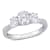 1-4/5 CT DEW Created Moissanite 3-Stone Engagement Ring in 10K White Gold