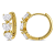 3 1/3 CT TGW Created White Sapphire Heart Hoop Earrings in Yellow Plated
Sterling Silver