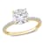 2 CT DEW Created Moissanite and 1/10 CT TW Diamond Engagement Ring in
14K Yellow Gold