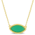 3 CT TGW Light Green Chalcedony Necklace with Beaded Halo in Yellow
Plated Sterling Silver