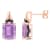 6 3/4 CT TGW Rose de France and Black Sapphire Earrings in Rose Plated
Sterling Silver