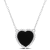 5 CT TGW Black Agate Necklace with Beaded Halo in Sterling Silver