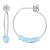 5/8ctw Sky Blue Topaz Bead Cluster Hoop Earrings in Sterling Silver