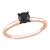3/4 ct Black Diamond Solitaire Engagement Ring in 14K Rose Gold
