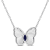 1/6 CT TGW Created Blue Sapphire Butterfly Necklace with Chain in
Sterling Silver