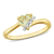 3/4 CT TGW Prasiolite and Diamond Accent Heart Wrap Ring in Yellow
Plated Sterling Silver