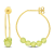 1 1/8ctw Peridot Bead Hoop Earrings in Yellow Plated Sterling Silver
