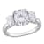 3 CT DEW Created Moissanite 3-Stone Engagement Ring in 10K White Gold