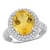 5 5/8 CT TGW Citrine and White Topaz Double Halo Ring in Sterling Silver