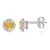 7/8  CT TGW Citrine and Diamond Accent Halo Stud Earrings in Sterling Silver