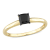 1/2 ct Black Diamond Solitaire Engagement Ring in 14K Yellow Gold