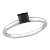 1/2 ct Black Diamond Solitaire Engagement Ring in 14K White Gold