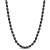 Oval Ball Chain Necklace in Black Rhodium Plated Sterling Silver