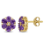 1 4/5 CT TGW Amethyst and White Topaz Flower Stud Earrings in Yellow
Plated Sterling Silver