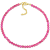 3 CT TGW Created Ruby Beaded Bracelet in Yellow Plated Sterling Silver