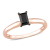 1/2 ct Black Diamond Solitaire Engagement Ring in 14K Rose Gold