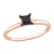 1/2 ct Black Diamond Solitaire Engagement Ring in 14K Rose Gold