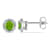 1 1/8  CT TGW Peridot and Diamond Accent Halo Stud Earrings in Sterling Silver