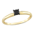 1/4 ct Black Diamond Solitaire Engagement Ring in 14K Yellow Gold