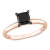 1 ct Black Diamond Solitaire Engagement Ring in 14K Rose Gold