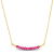 1/2ctw Created Ruby Bead Bar Necklace in Sterling Silver