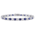 14 1/4 CT TGW Created Blue and White Sapphire Bracelet in Sterling Silver