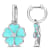 1/6 CT TGW White Topaz with Light Blue Enamel Flower Hoop Earrings in
Sterling Silver