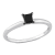 1/2 ct Black Diamond Solitaire Engagement Ring in 10K White Gold