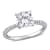 2 CT DEW Created Moissanite and 1/10 CT TW Diamond Engagement Ring in
14K White Gold